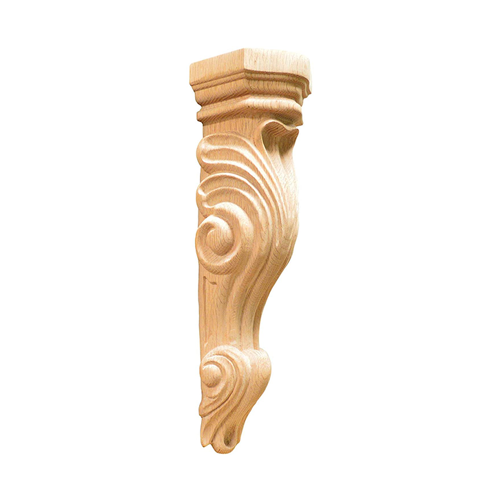 13’ Oak Carved Corbel (C37-Oak-Unf) Corbels & Brackets