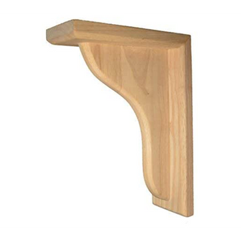 10 1/2’ Corbel Rustic Solid Hardwood Bracket (C7) Unfinished / Box Of 16 Rubberwood Corbels &