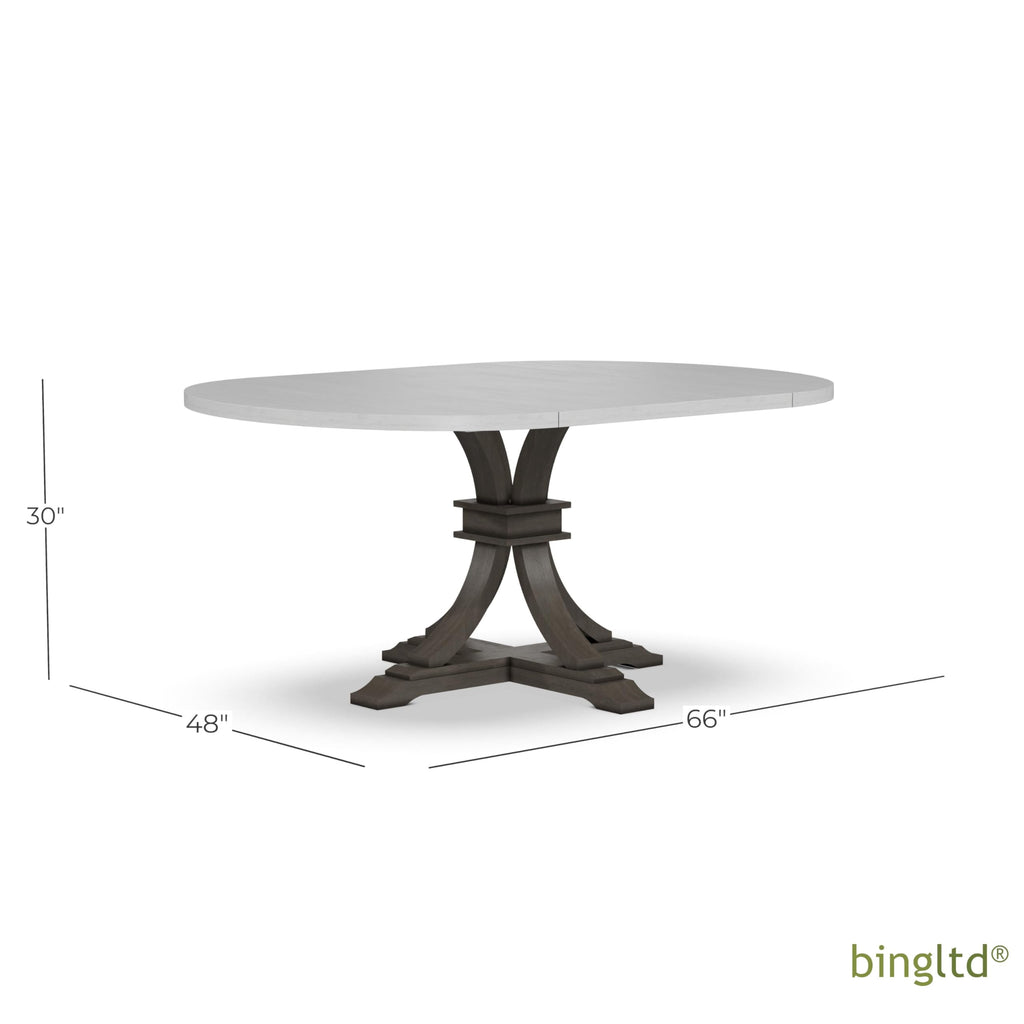 Bingltd - 48’ X To 66’ Butterfly 30’ Tall Gabriel Dining Table (Tt4866-Pd-12B30) Chalk /