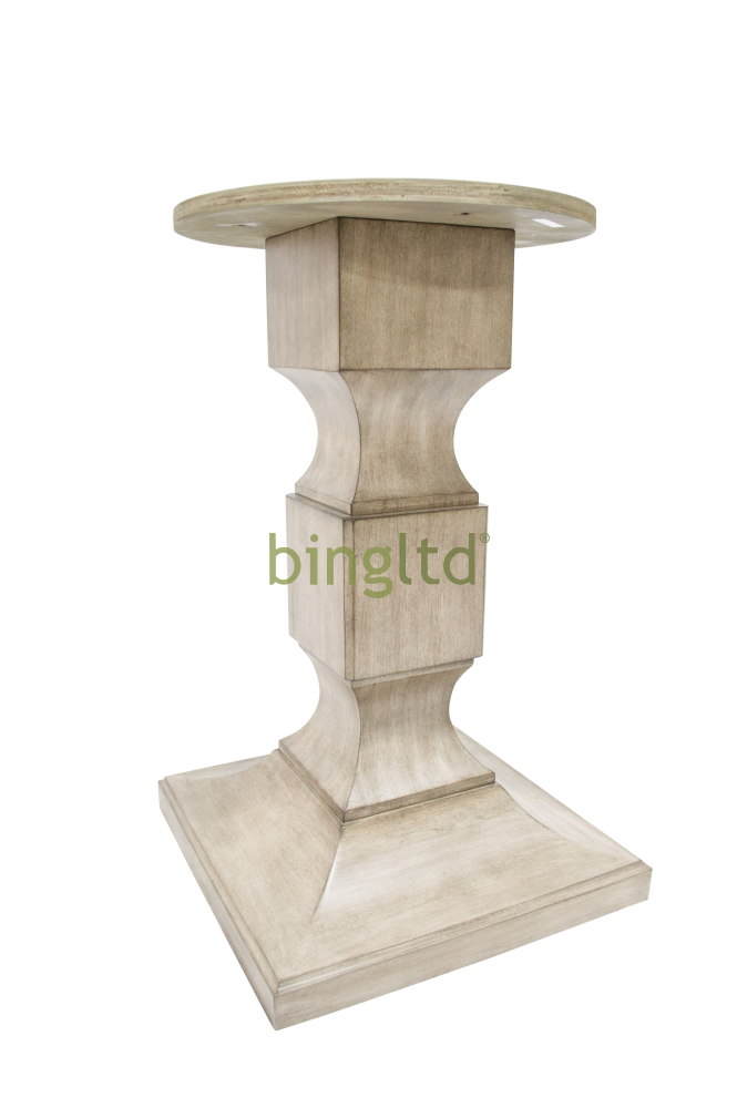 Chelsea Square Pedestal Table Base (Wh-Chelsea(Size)-Color) 28’ Tall / Driftwood Set Of 1