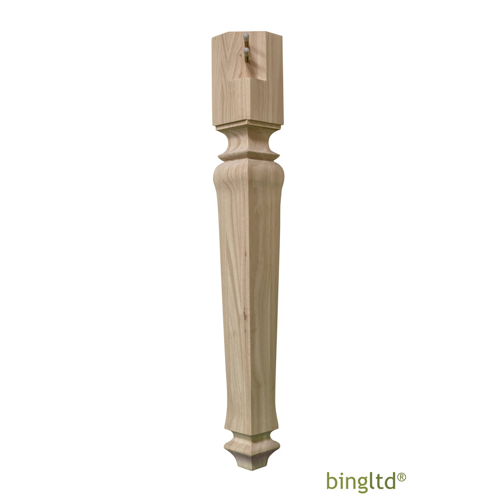 Bingltd - 30’ Tall Unfinished Rubberwood Dining Table Leg (Tl30351-[G}-Rw-Unf) Legs