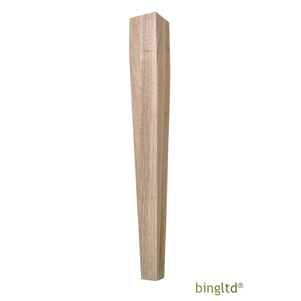 Bingltd - 29 5/6’ Tall Unfinished Square Tapered Rubberwood Dining Table Leg (Tl29351-Sq-Rw-Unf)