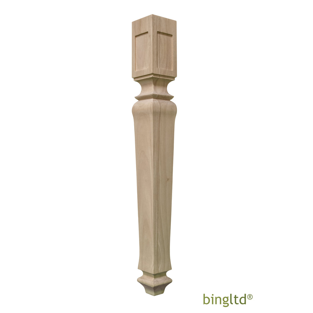 Bingltd - 30’ Tall Unfinished Rubberwood Dining Table Leg (Tl30351-[G}-Rw-Unf) Legs