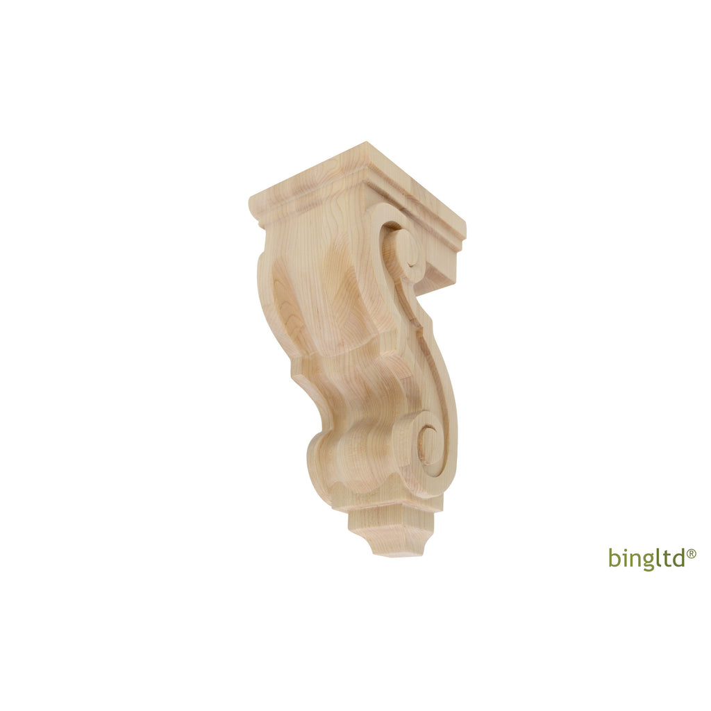 10’ Tall Hardwood Traditional Solid Corbel (C1054-Unf) Corbels & Brackets