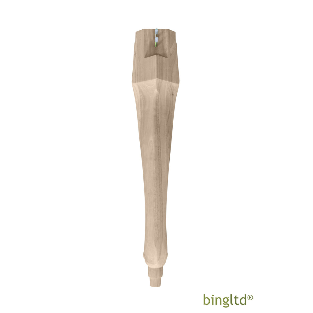 Bingltd - 30’ Tall Unfinished Rubberwood Chippendale Dining Table Leg 1 Pc (Tl-Chippendale Leg) Legs