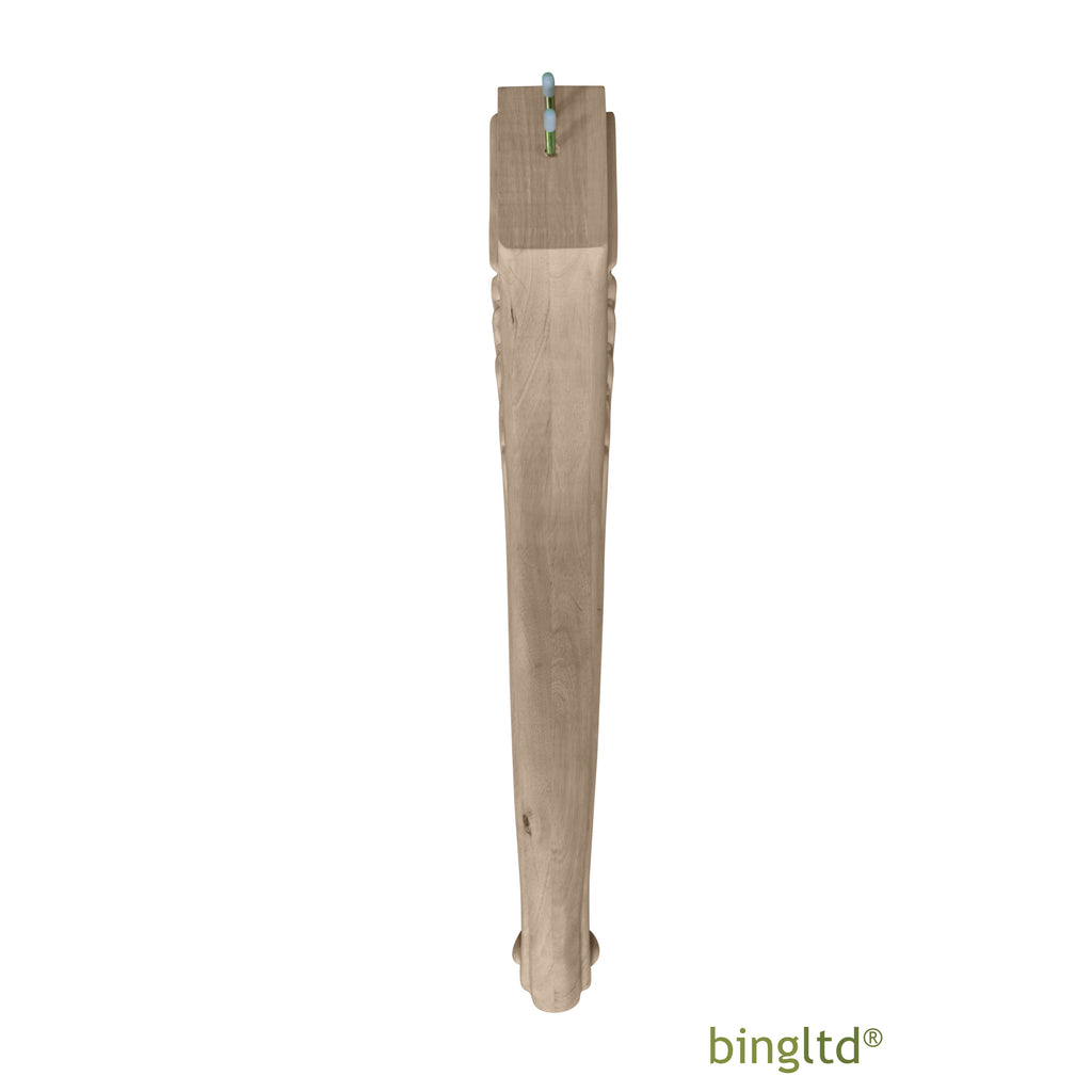 Bingltd - 30 1/4’ Tall Unfinished Rubberwood David Dining Table Leg 1 Pc (Tl-David Leg) Legs