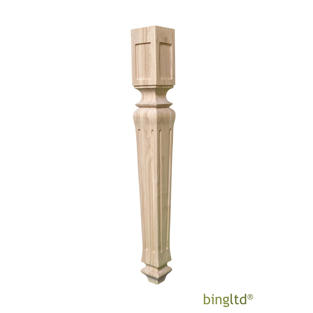 Bingltd - 30’ Tall Unfinished Rubberwood Dining Table Leg (Tl30351-[G}-Rw-Unf) Legs