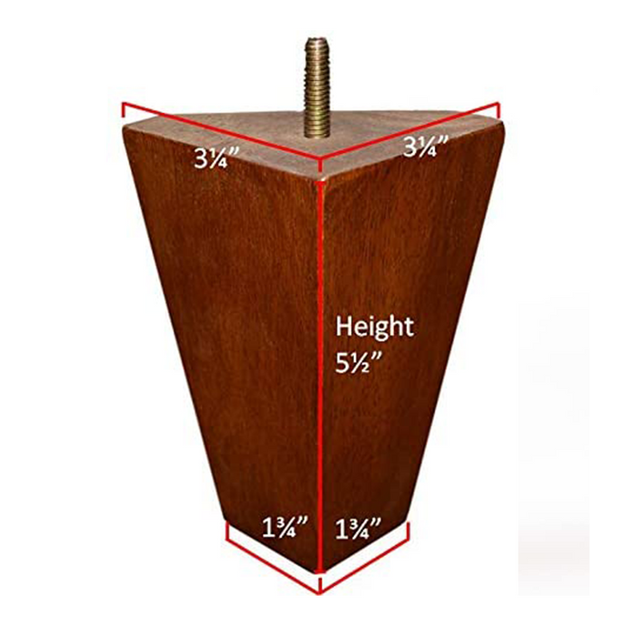 5 1/2’ Tapered Hardwood Sofa Legs (Diamond)