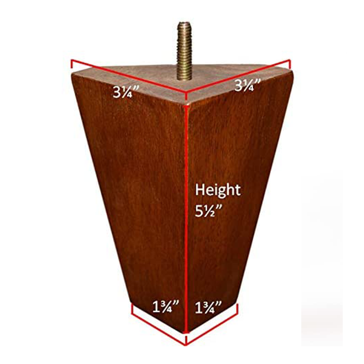 5 1/2’ Tapered Hardwood Sofa Legs (Diamond)