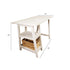 Cottage Desk With Woven Basket (Wh-Tb301)