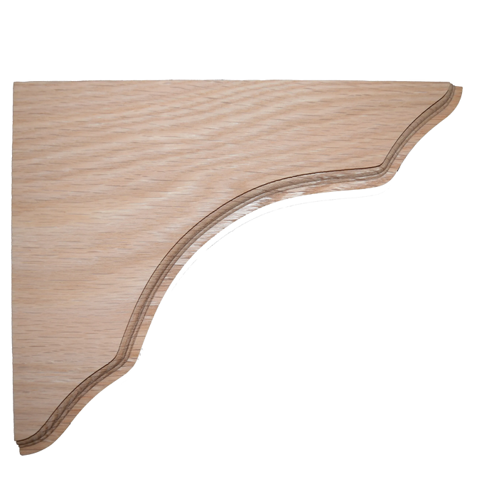8 1/4’ Oak Shelf Support (Brk825-Oak-Unf) Unfinished / Box Of 24 Corbels & Brackets