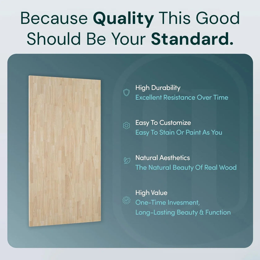 bingltd- Unfinished Acacia Solid Wood Butcher Block Countertop With Square Edge