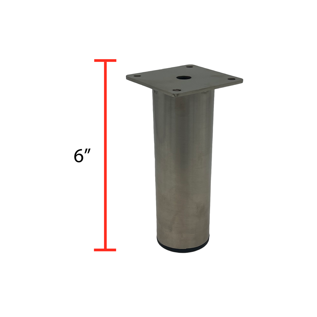 6” Nickel Cylindrical Metal Sofa Legs (Ml-26-N)