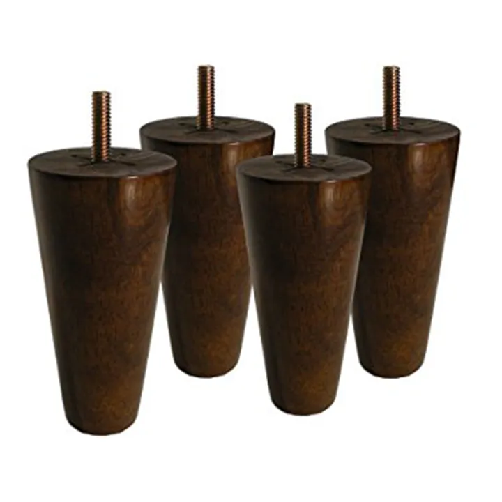 4 1/2’ Mid Century Hardwood Sofa Legs (P12587) Dark Walnut / Set Of 1