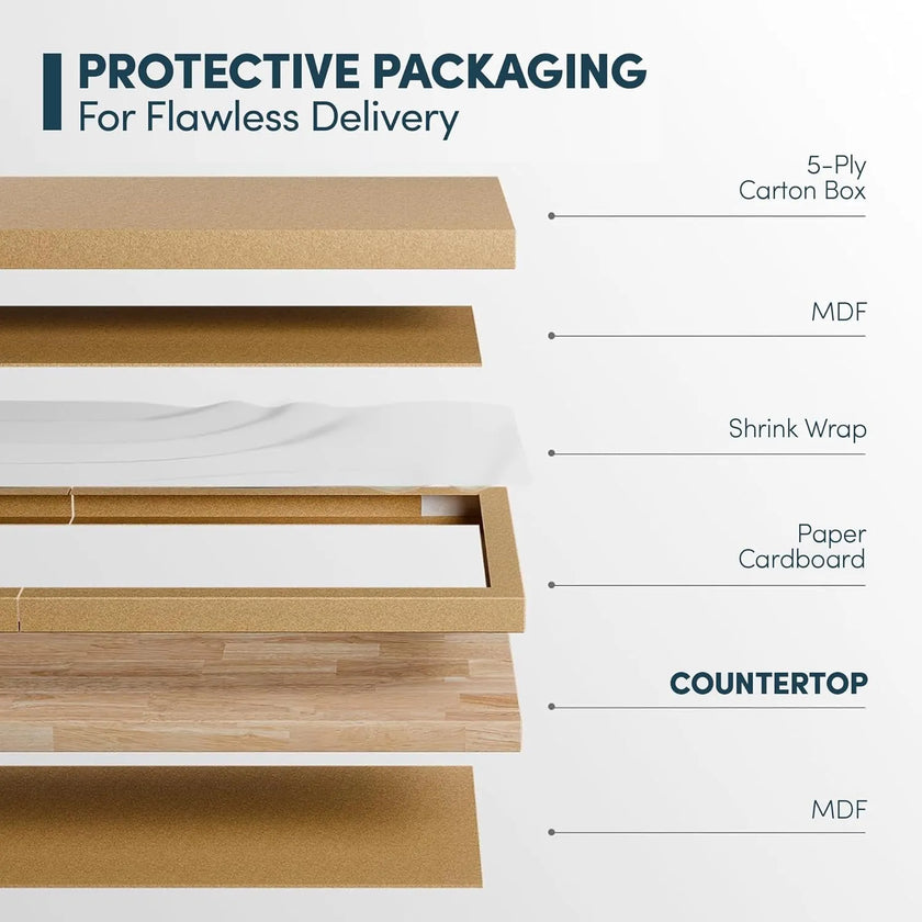 bingltd- Unfinished Acacia Solid Wood Butcher Block Countertop With Square Edge
