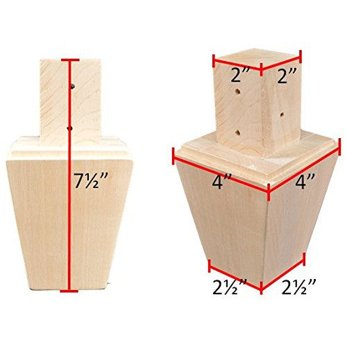 7 1/2’ Unfinished Maple Sofa Legs (St2041E-Unf)