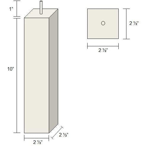 10’ Square Hardwood Furniture Feet Sofa Legs (Sq2510)