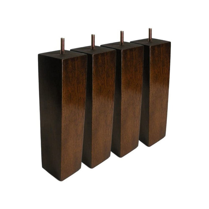 10’ Square Hardwood Furniture Feet Sofa Legs (Sq2510) Dark Walnut (202) / Set Of 1