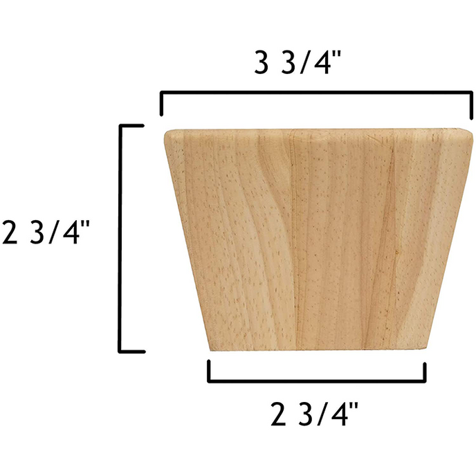 2 3/4’ Square Tapered Hardwood Sofa Legs (St308-Unf)