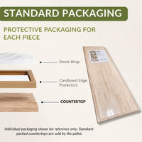 Full-Length Acacia Butcher Block Island Top (No Finger Joints) — 3 Options