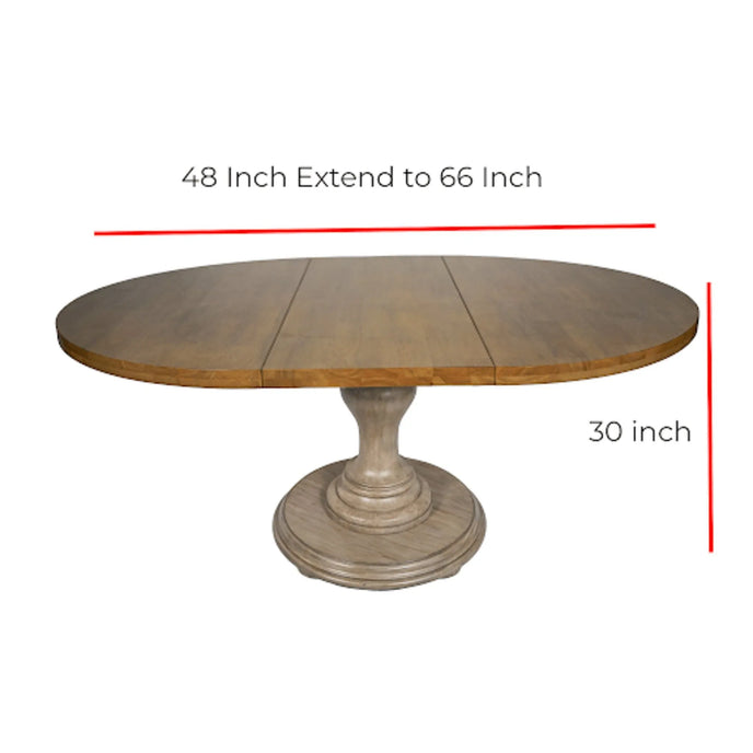 Bingltd- 48’ X To 66’ Extension 30’ Tall Bradford Driftwood Dining Table Kitchen & Room Tables