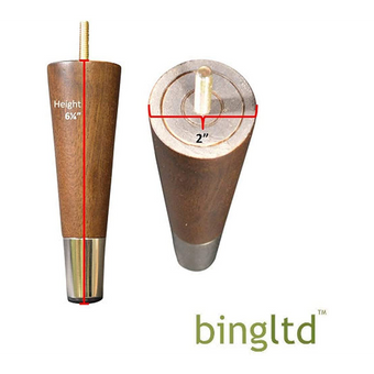 6 1/4’ Mid Century Hardwood Sofa Legs (Villa-202)